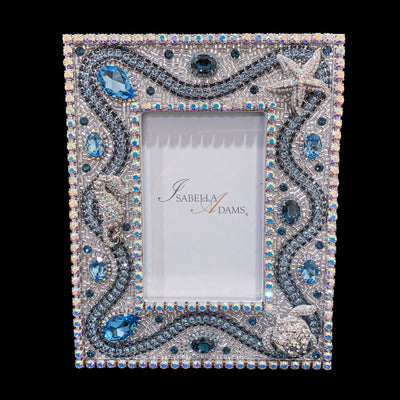 Isabella Adams 5 X 7 Aquamarine Crystal Sea Life Picture Frame