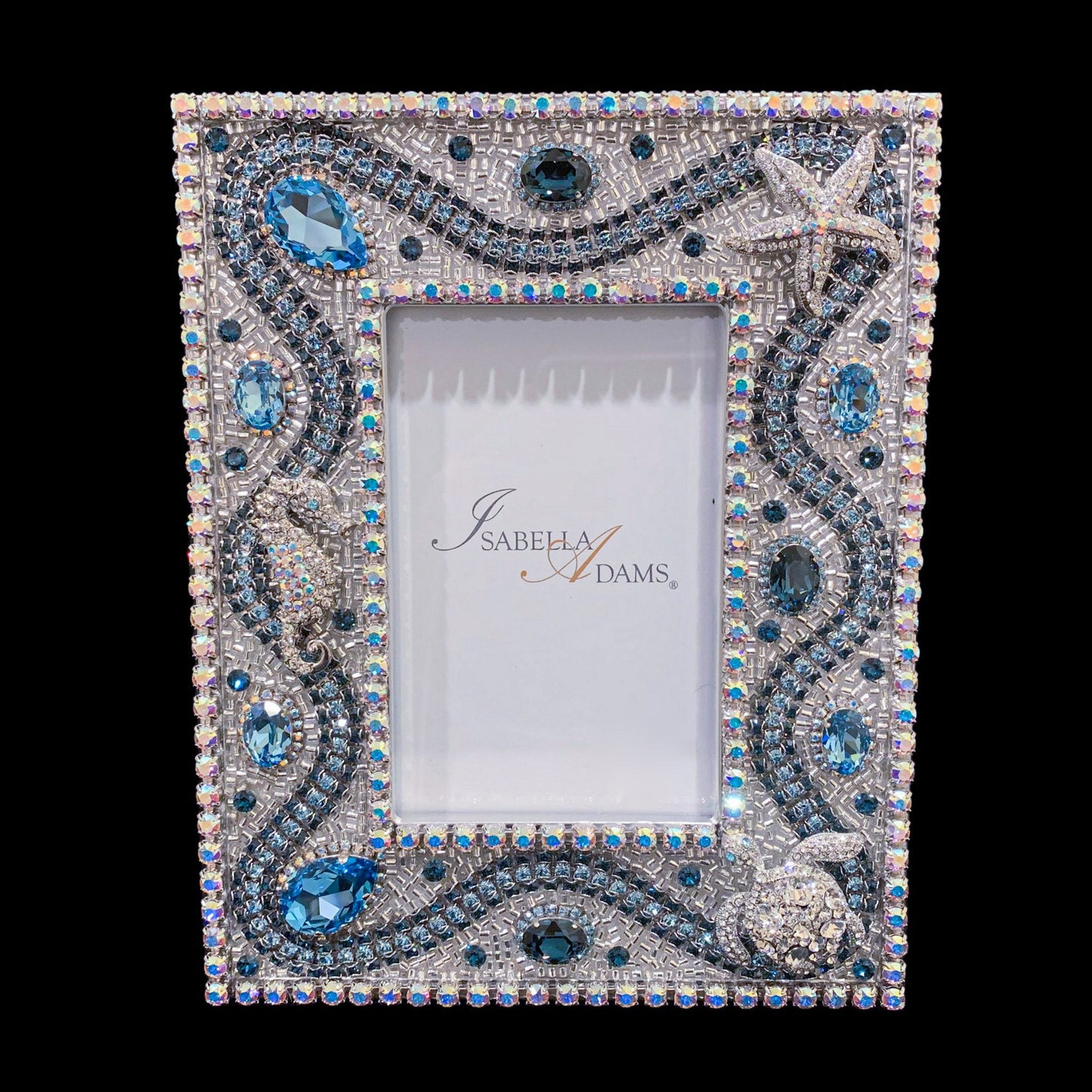 Isabella Adams 5 X 7 Aquamarine Crystal Sea Life Picture Frame