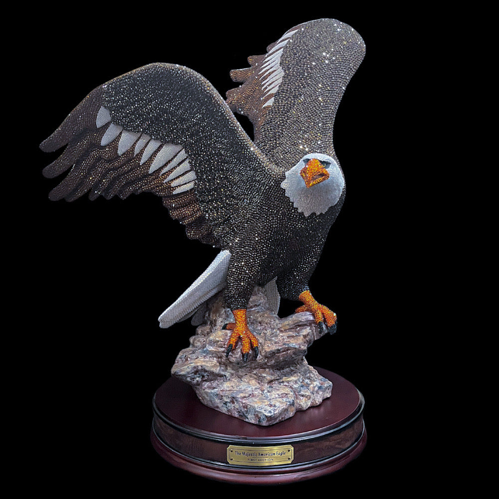 Isabella Adams Aquila the Majestic American Bald Eagle Crystallized Sculpture