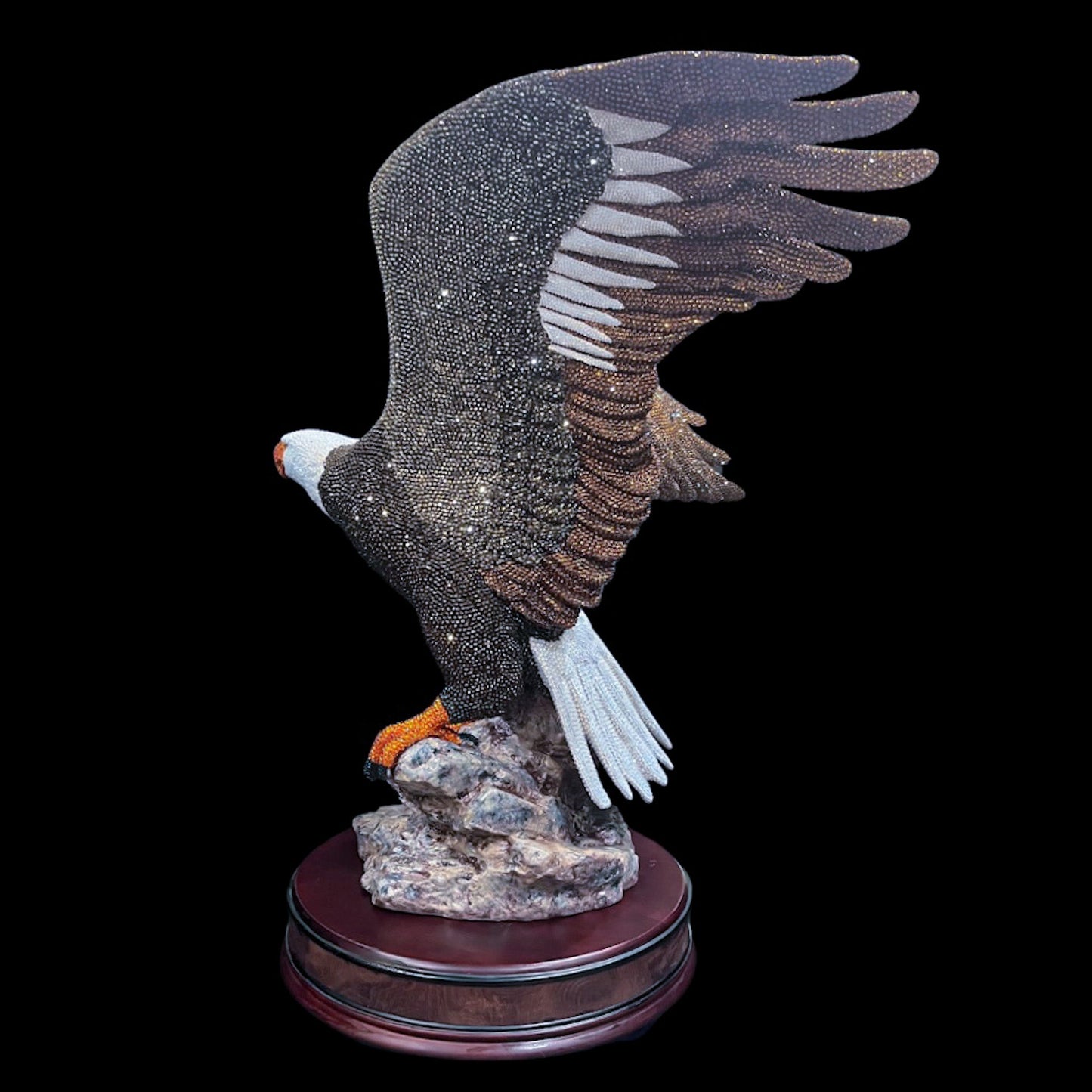 Isabella Adams Aquila the Majestic American Bald Eagle Crystallized Sculpture