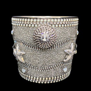 Isabella Adams Champagne Ice Bucket - Clear & White Opal Crystal & Starfish