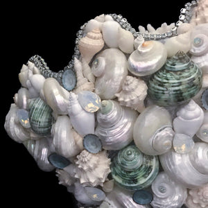 Isabella Adams Clam Shell Centerpiece Featuring Pacific Opal Premium Crystal & Natural Sea Life