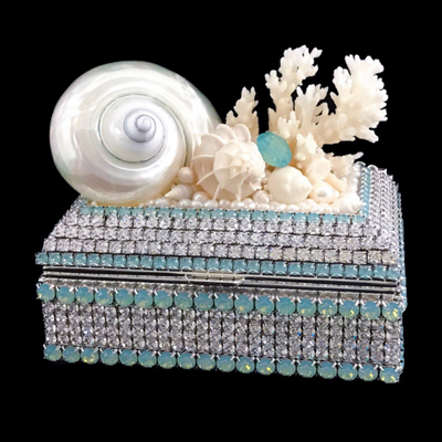 Isabella Adams Pacific Opal Sea Shell Keepsake Box