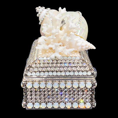 Isabella Adams White Opal Sea Shell Keepsake Box